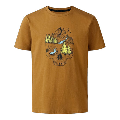 Dark Cumin Yellow - Front - Dare 2B Childrens-Kids Trailblazer III Skull T-Shirt