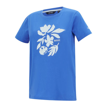 Sonic Blue - Side - Regatta Womens-Ladies Filandra VX Flower Silhouette T-Shirt