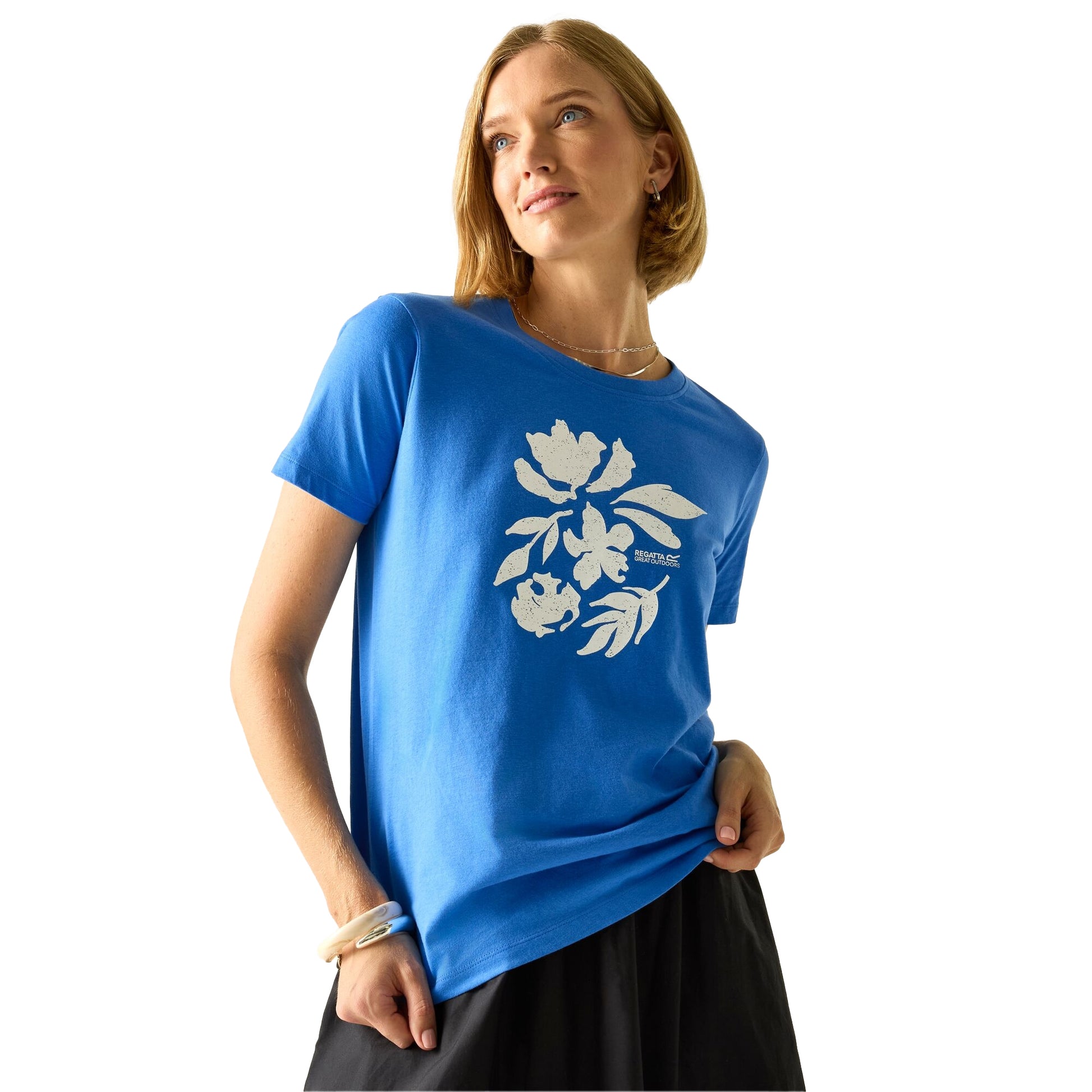 Sonic Blue - Lifestyle - Regatta Womens-Ladies Filandra VX Flower Silhouette T-Shirt