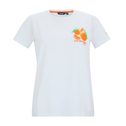 White - Front - Regatta Womens-Ladies Filandra VX Orange T-Shirt