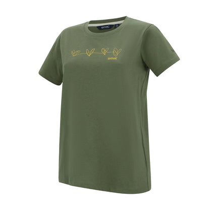 Four Leaf Clover - Side - Regatta Womens-Ladies Filandra VX Foil Heart T-Shirt