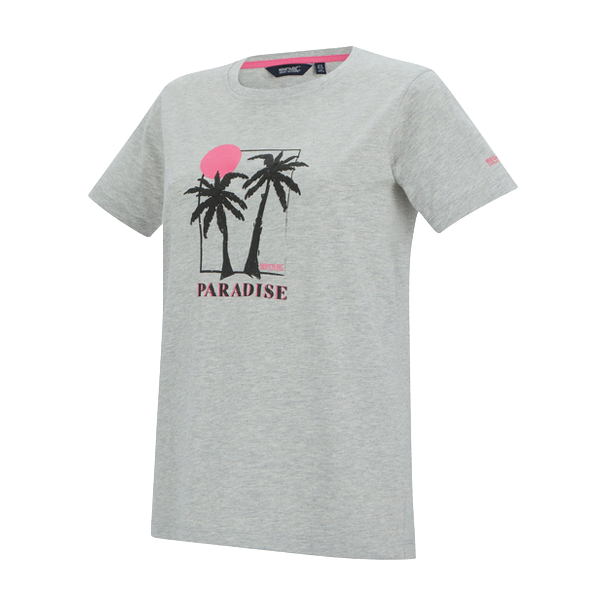 Grey Marl - Side - Regatta Womens-Ladies Filandra VX Paradise Palm T-Shirt