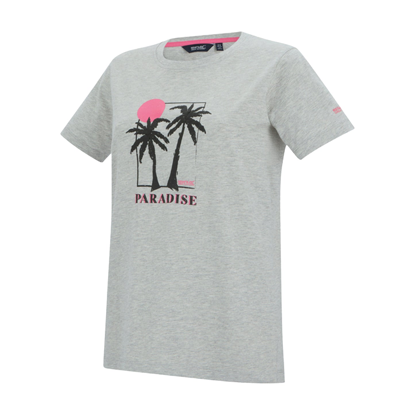 Grey Marl - Side - Regatta Womens-Ladies Filandra VX Paradise Palm T-Shirt