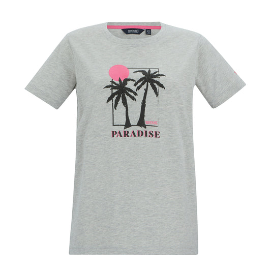 Grey Marl - Front - Regatta Womens-Ladies Filandra VX Paradise Palm T-Shirt