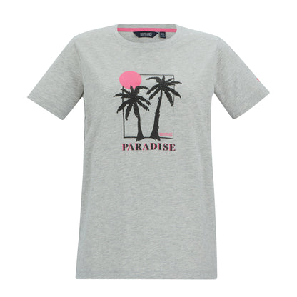 Grey Marl - Front - Regatta Womens-Ladies Filandra VX Paradise Palm T-Shirt