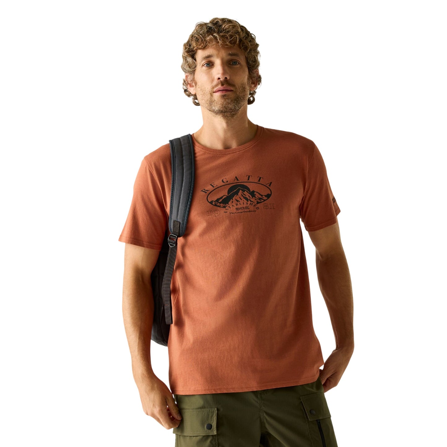 Brick Red - Lifestyle - Regatta Mens Cline IX Mountain T-Shirt