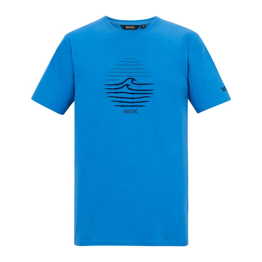 Sonic Blue - Front - Regatta Mens Cline IX Wave T-Shirt