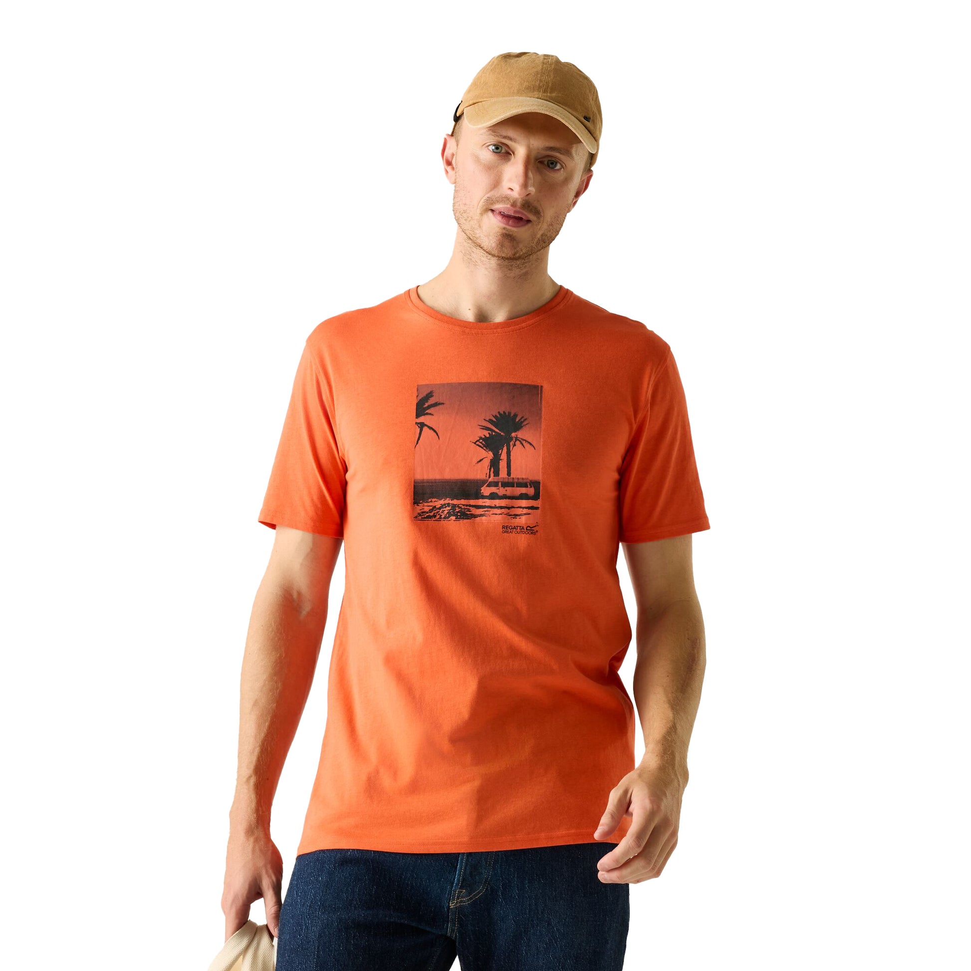 Tigerlily Orange - Lifestyle - Regatta Mens Cline IX Beach T-Shirt