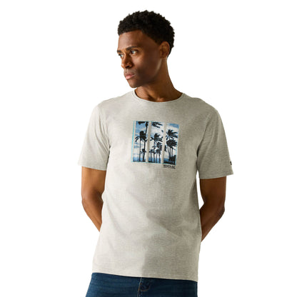 Grey Marl - Lifestyle - Regatta Mens Cline IX Palm Tree T-Shirt