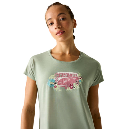 Glacier Green - Side - Dare 2B Womens-Ladies Serenity Caravan T-Shirt