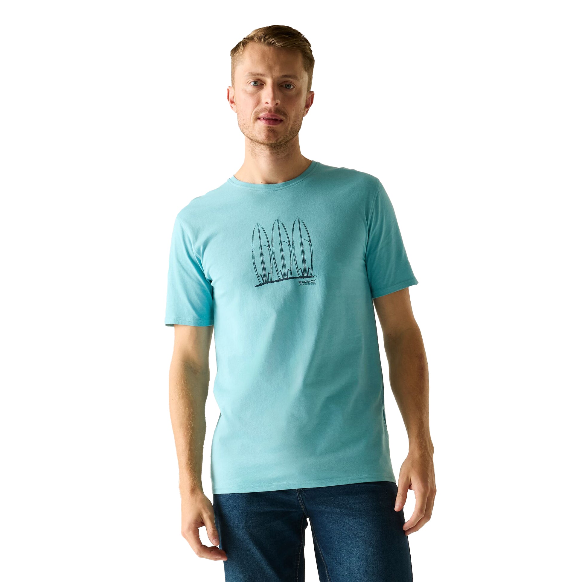 Nordic Blue - Lifestyle - Regatta Mens Cline IX Surfboard T-Shirt