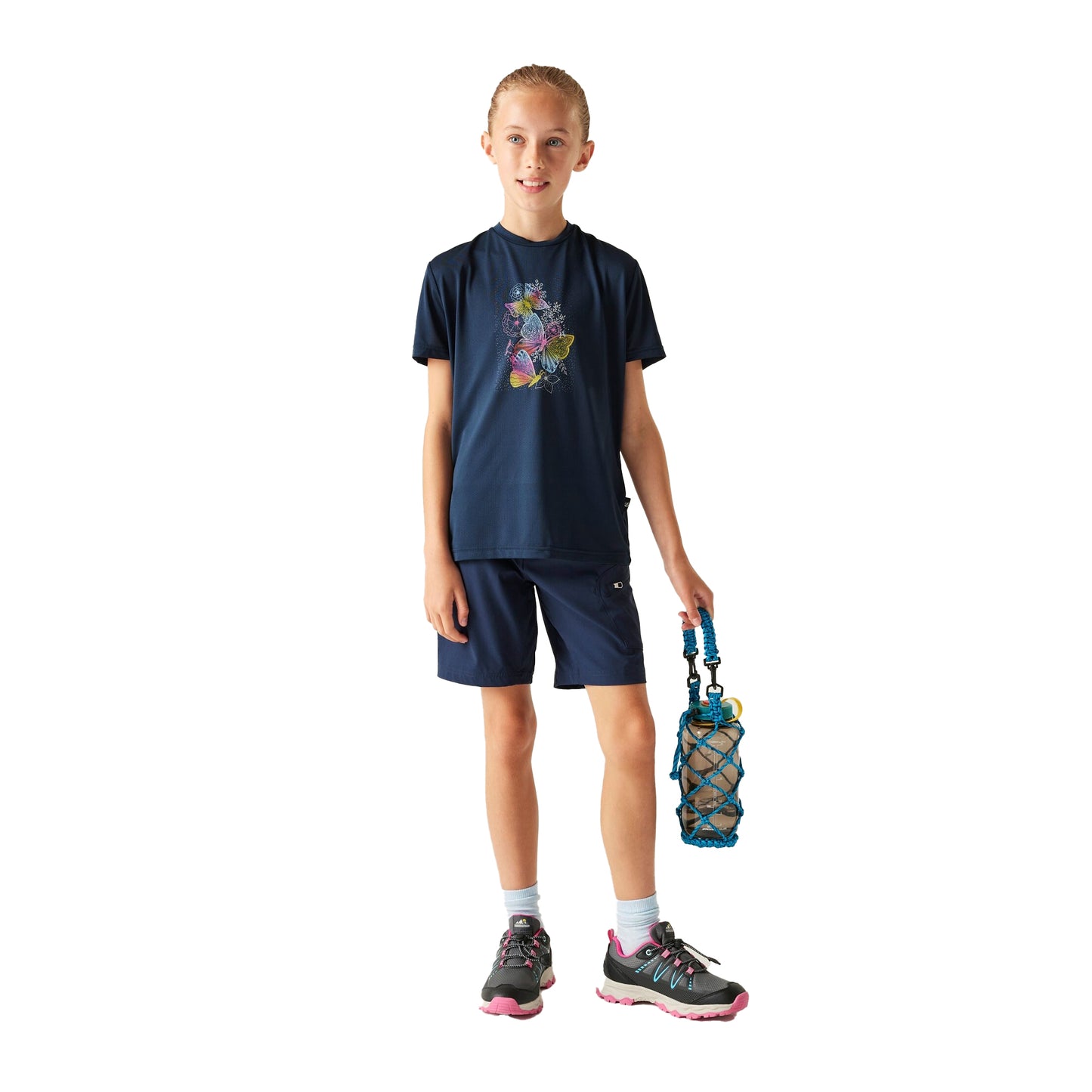 Navy - Lifestyle - Dare 2B Childrens-Kids Amusing Butterfly Flowers T-Shirt