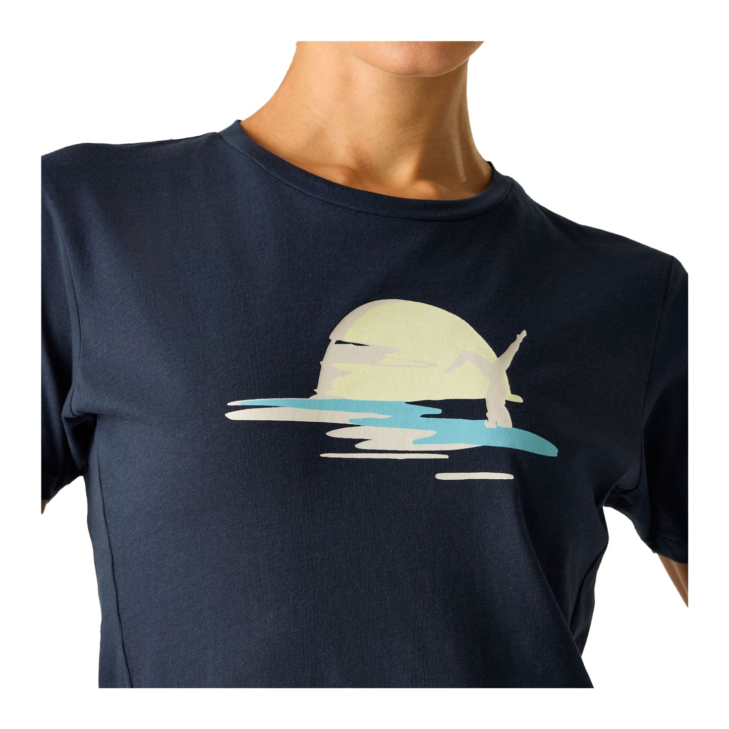 Navy - Side - Dare 2B Womens-Ladies Tranquility III Yoga Pose T-Shirt