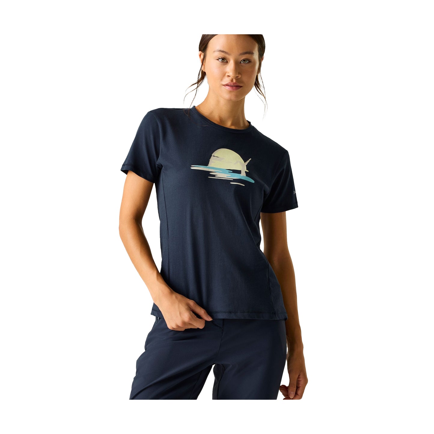 Navy - Lifestyle - Dare 2B Womens-Ladies Tranquility III Yoga Pose T-Shirt