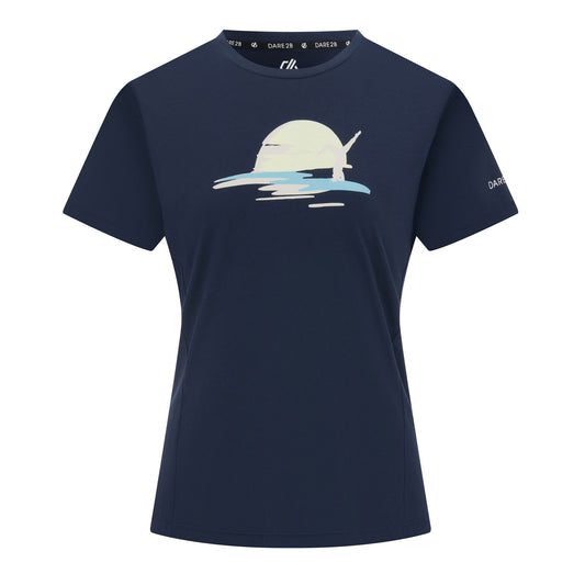 Navy - Front - Dare 2B Womens-Ladies Tranquility III Yoga Pose T-Shirt