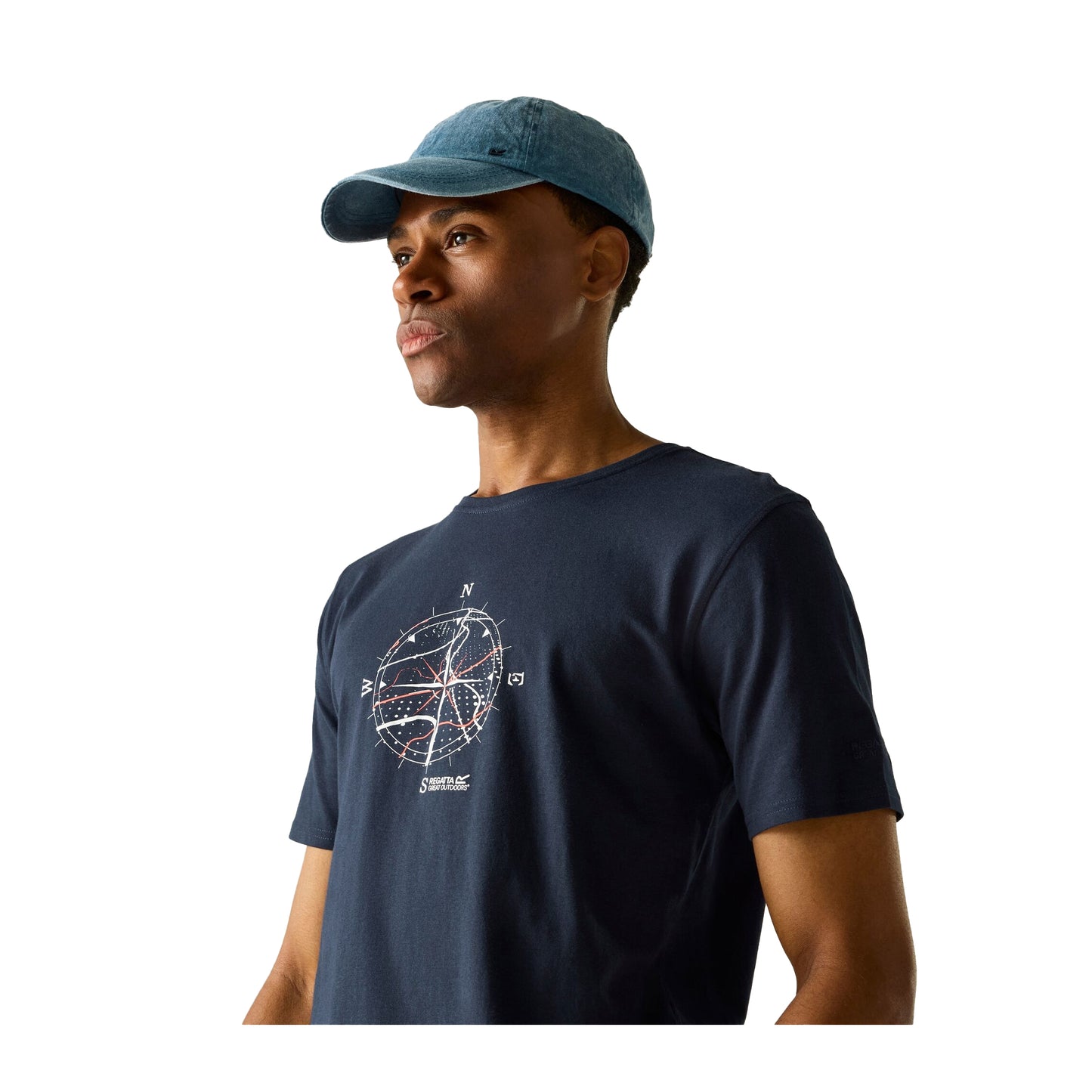 Navy - Side - Regatta Mens Cline IX Compass T-Shirt