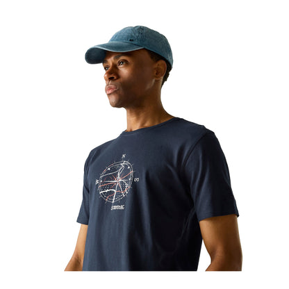 Navy - Side - Regatta Mens Cline IX Compass T-Shirt