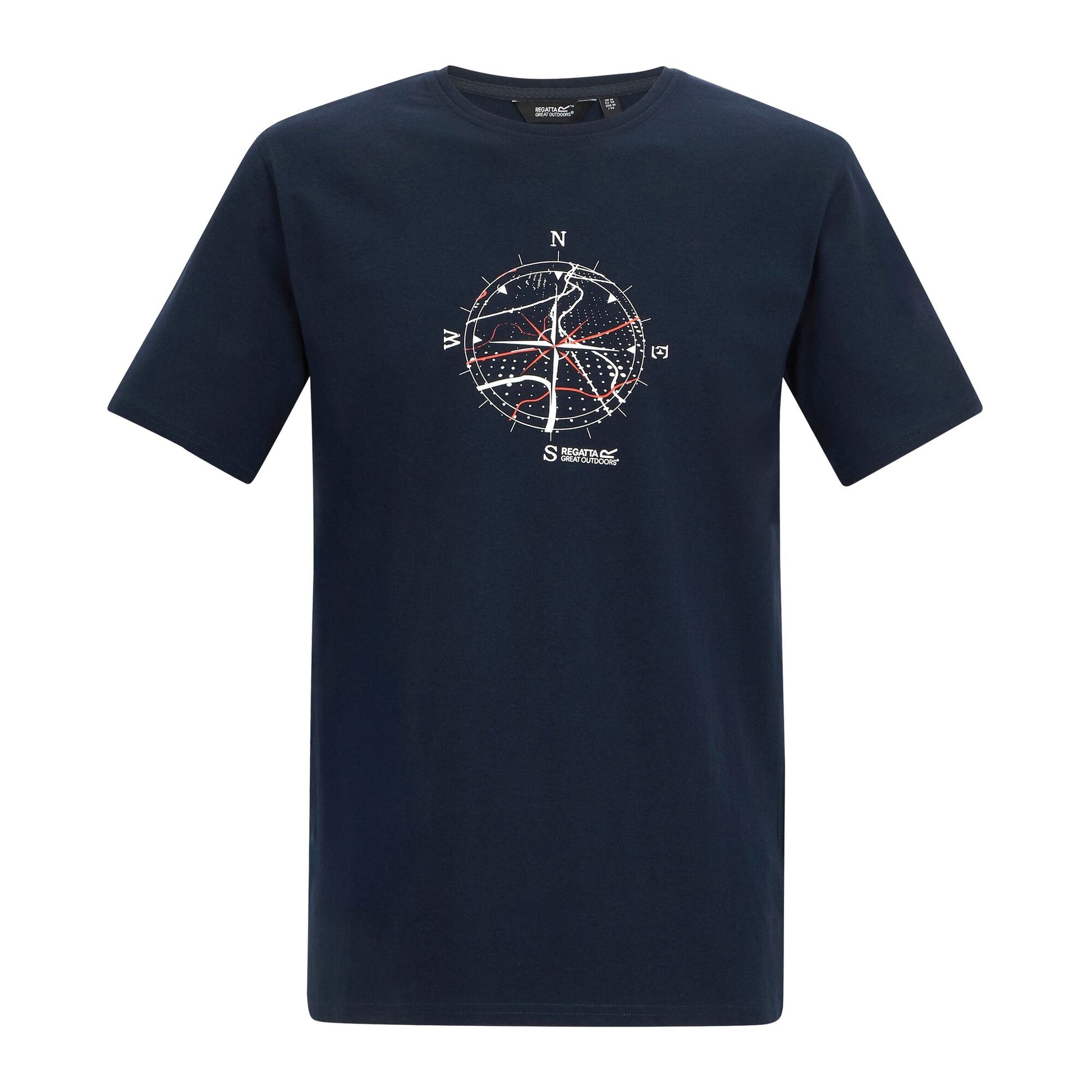 Navy - Front - Regatta Mens Cline IX Compass T-Shirt
