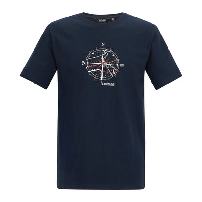 Navy - Front - Regatta Mens Cline IX Compass T-Shirt