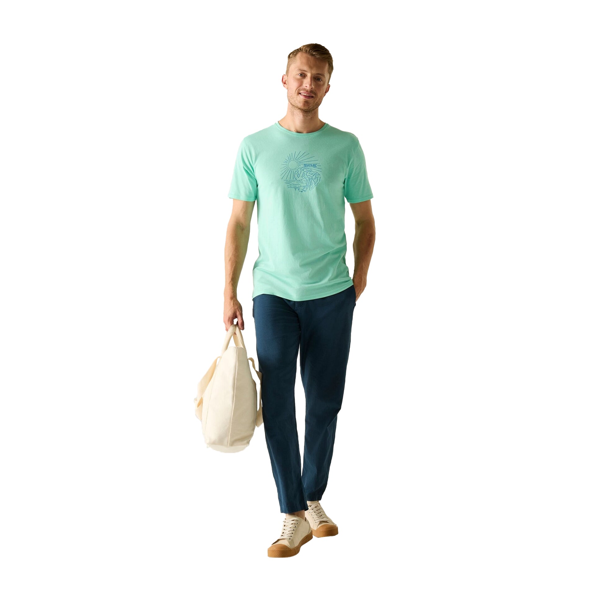 Ice Green - Lifestyle - Regatta Mens Cline IX Sea Wave T-Shirt