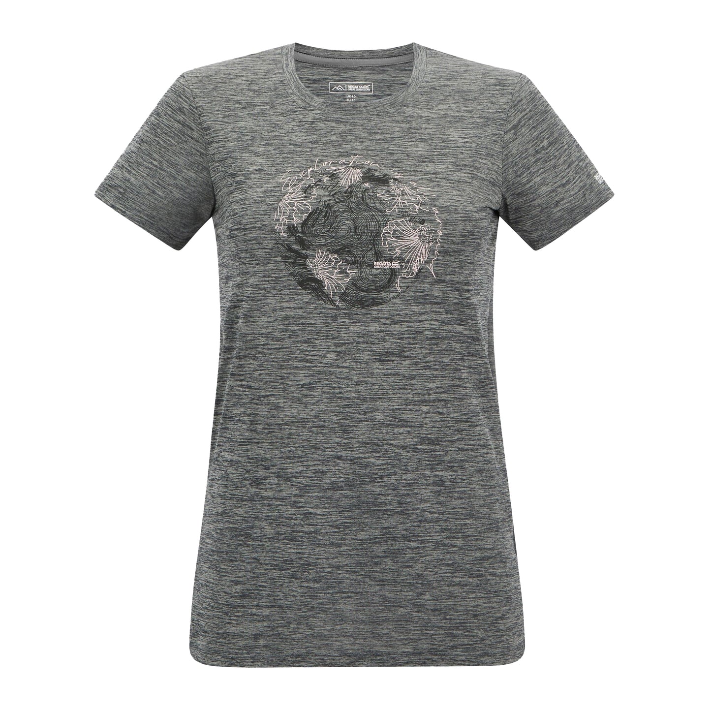 Dark Storm Marl - Front - Regatta Womens-Ladies Fingal World T-Shirt