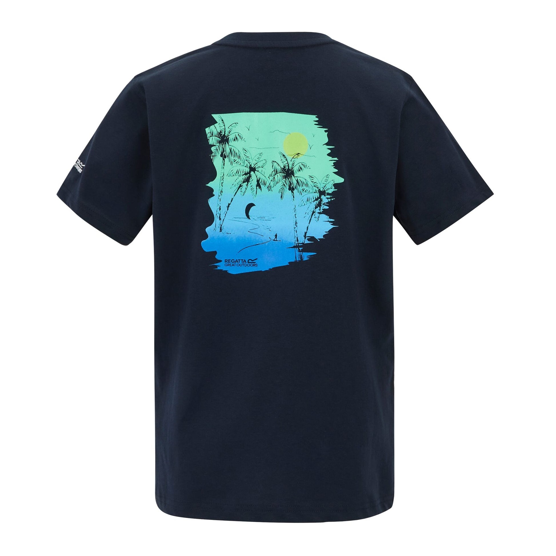 Navy - Back - Regatta Childrens-Kids Bosley Back Print T-Shirt