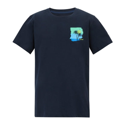 Navy - Front - Regatta Childrens-Kids Bosley Back Print T-Shirt