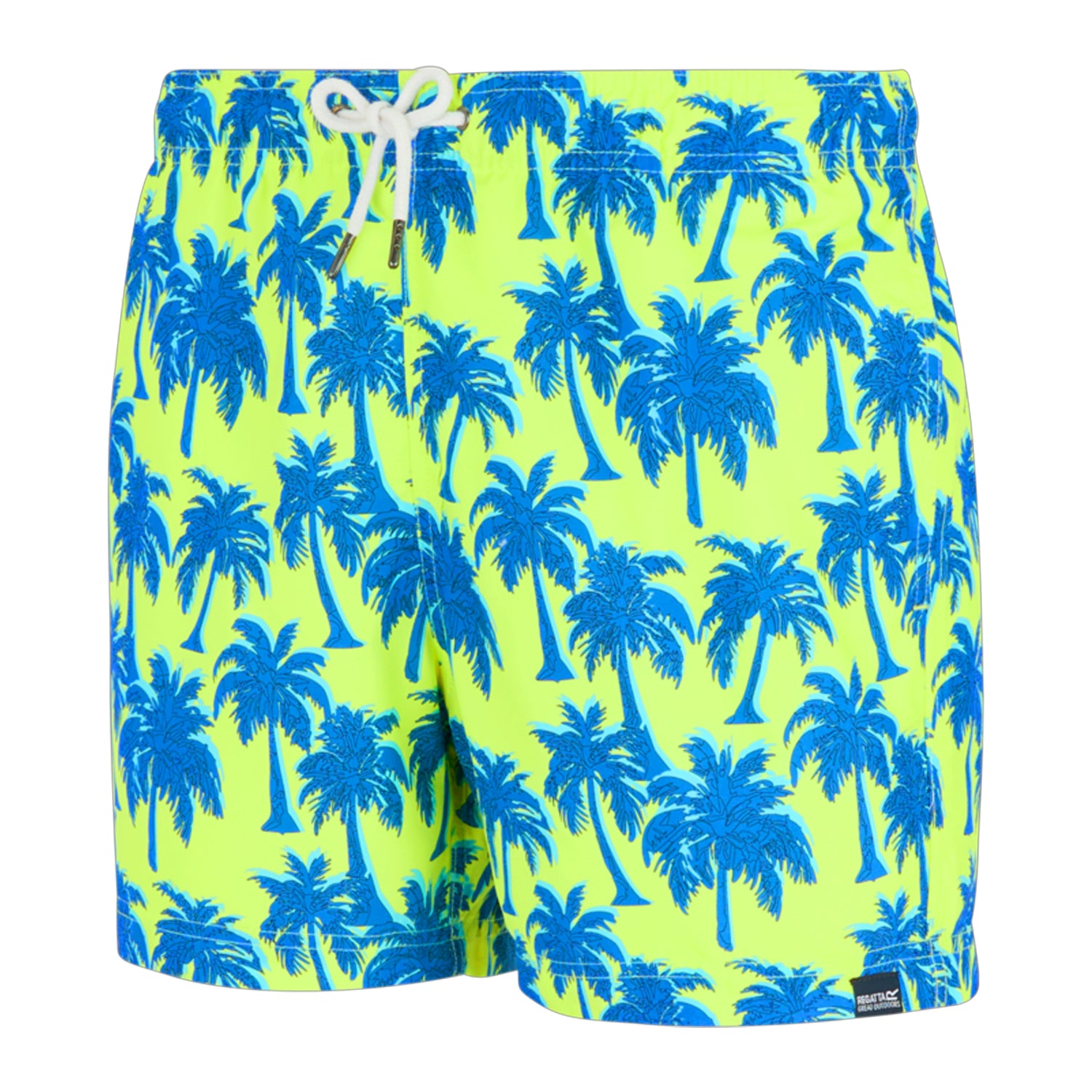 Sharp Green-Sonic Blue - Side - Regatta Mens Loras Palm Swim Shorts