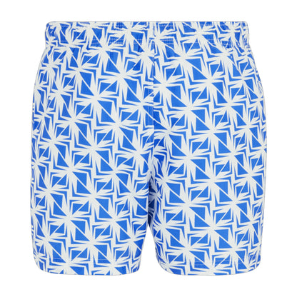 White-Sonic Blue - Back - Regatta Mens Loras Geometric Swim Shorts