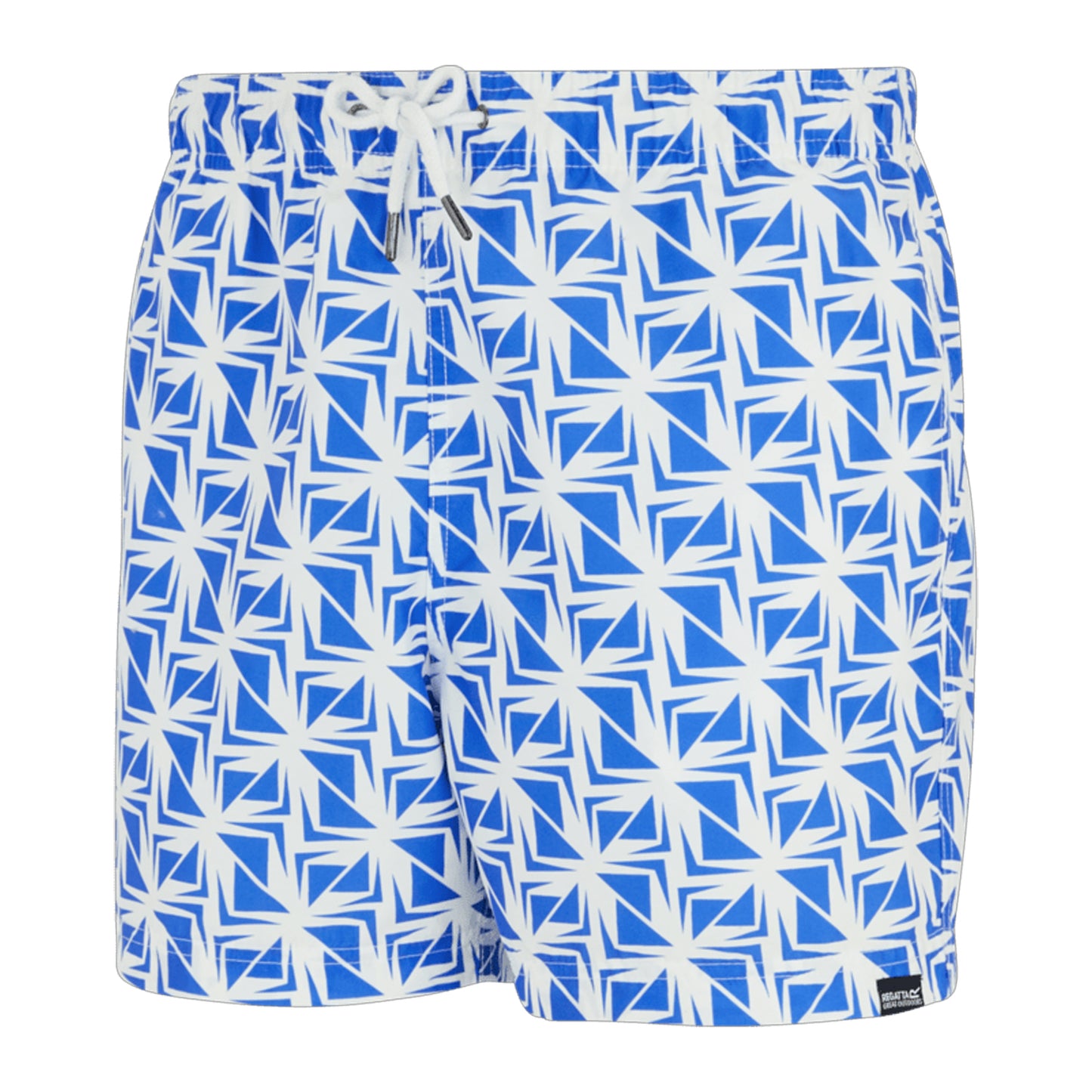 White-Sonic Blue - Side - Regatta Mens Loras Geometric Swim Shorts