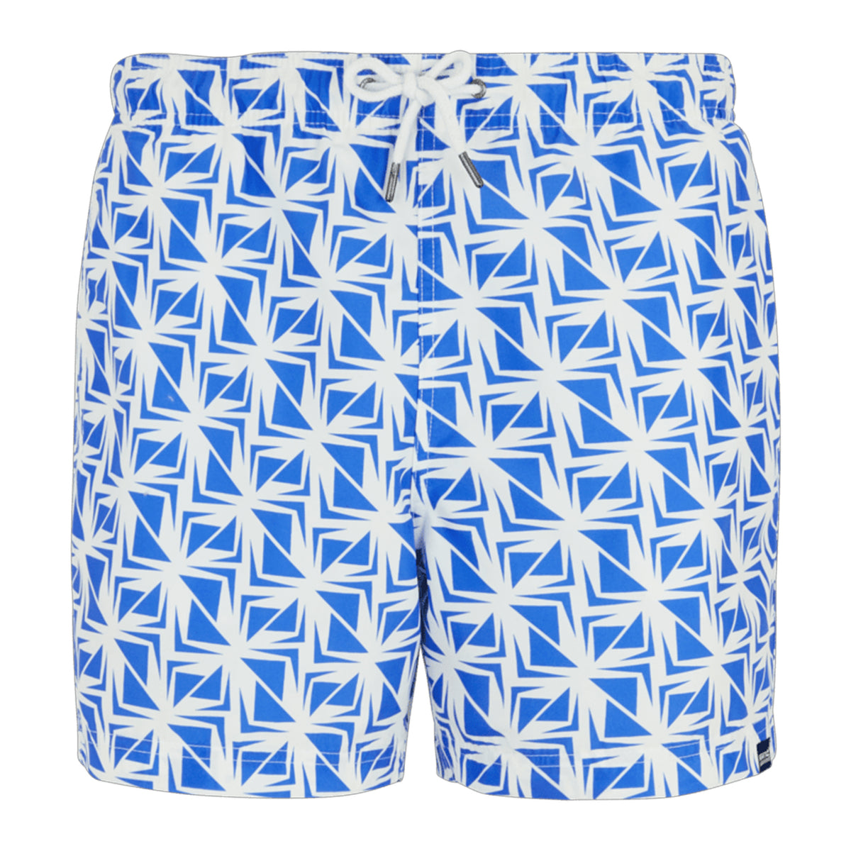 White-Sonic Blue - Front - Regatta Mens Loras Geometric Swim Shorts