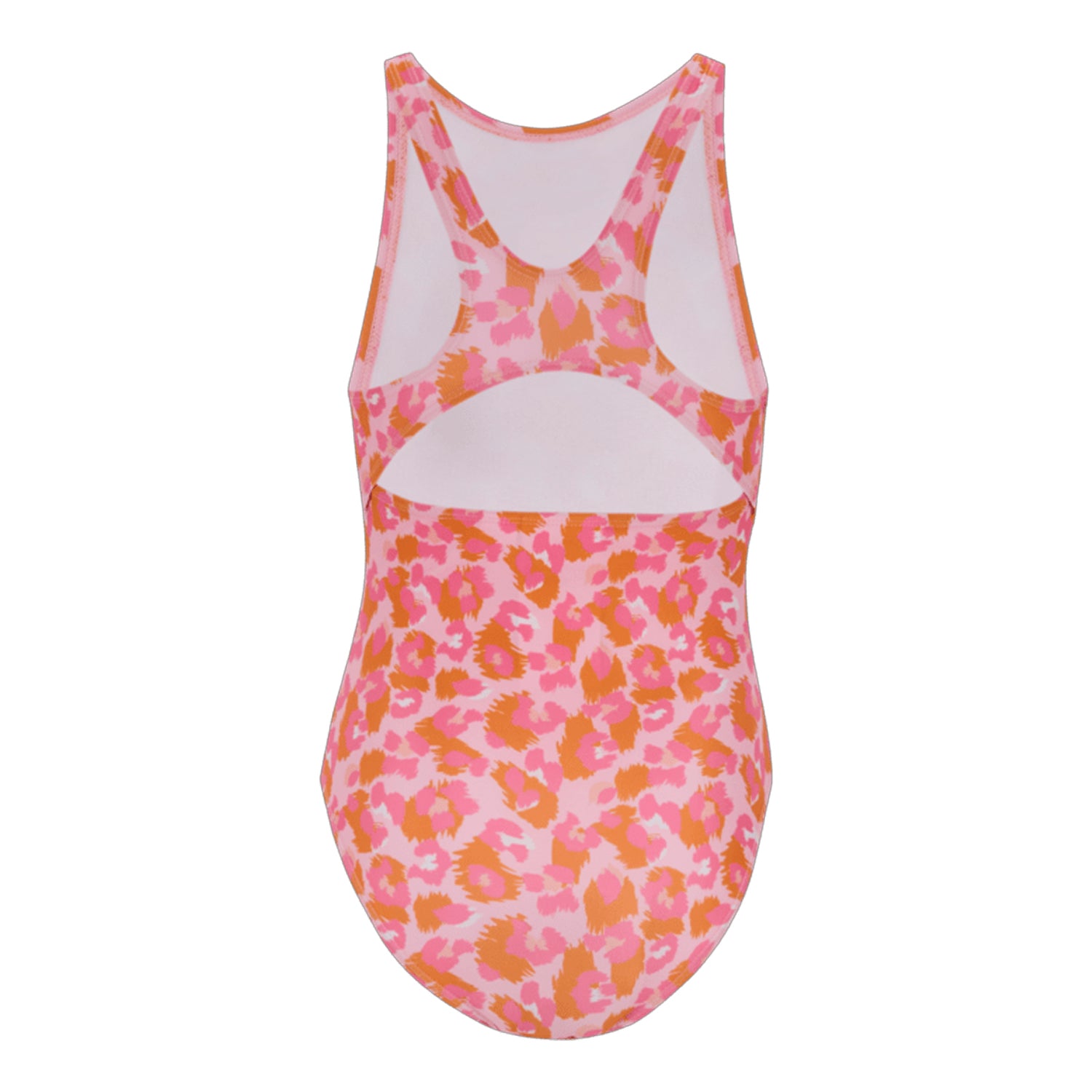 Orange Peel - Back - Regatta Girls Katrisse Leopard One Piece Swimsuit