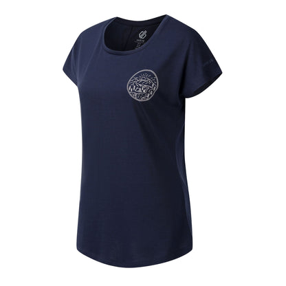 Navy - Side - Dare 2B Womens-Ladies Serenity Mountain Scene T-Shirt