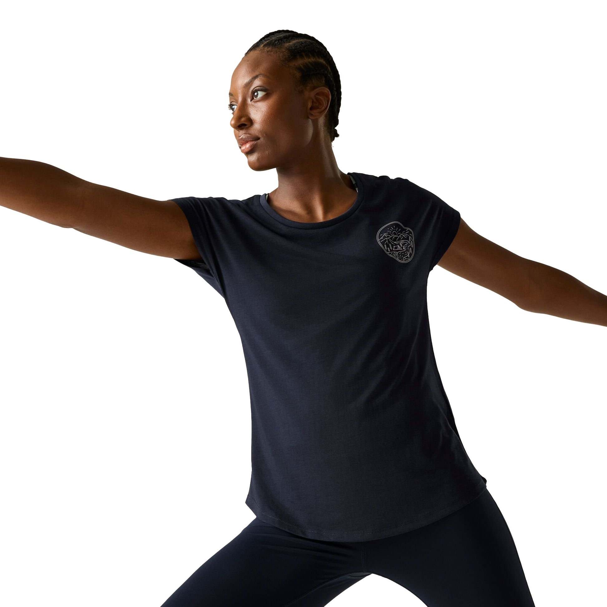 Navy - Lifestyle - Dare 2B Womens-Ladies Serenity Mountain Scene T-Shirt