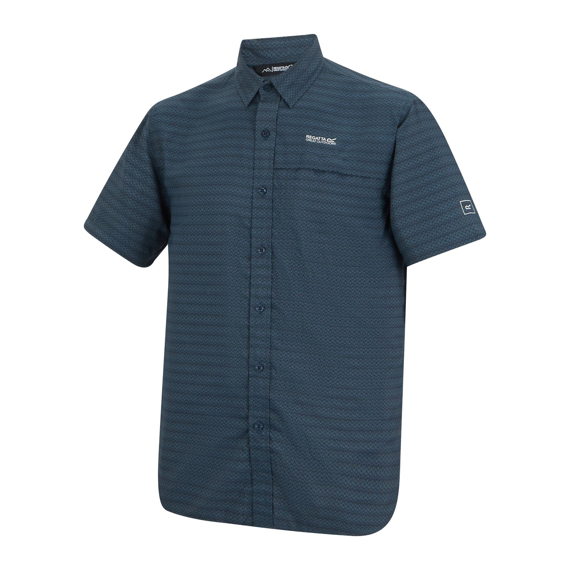 China Blue - Side - Regatta Mens Mindano Triangle Short-Sleeved Shirt