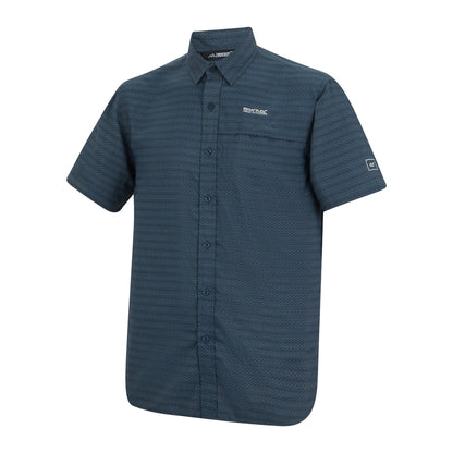 China Blue - Side - Regatta Mens Mindano Triangle Short-Sleeved Shirt