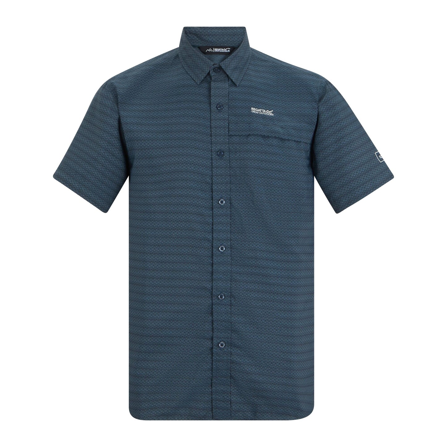 China Blue - Front - Regatta Mens Mindano Triangle Short-Sleeved Shirt