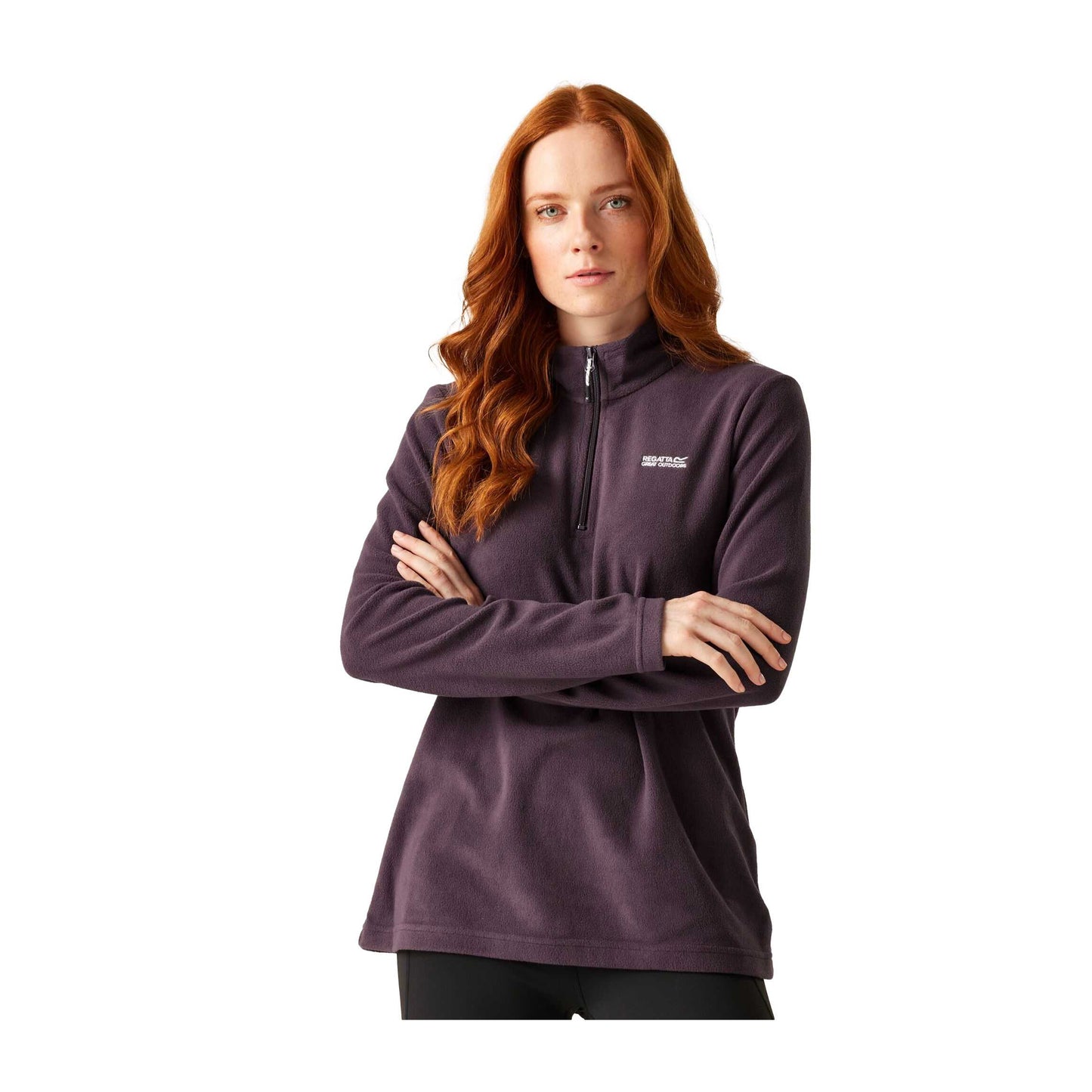 Deep Plum - Side - Regatta Great Outdoors Womens-Ladies Sweetheart 1-4 Zip Fleece Top