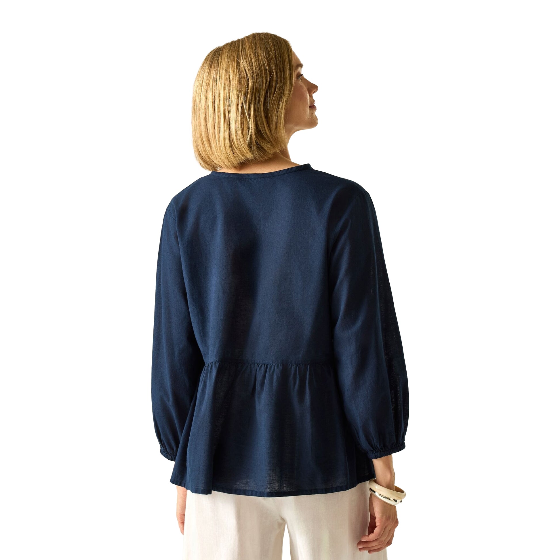Navy - Pack Shot - Regatta Womens-Ladies Primden Shirt