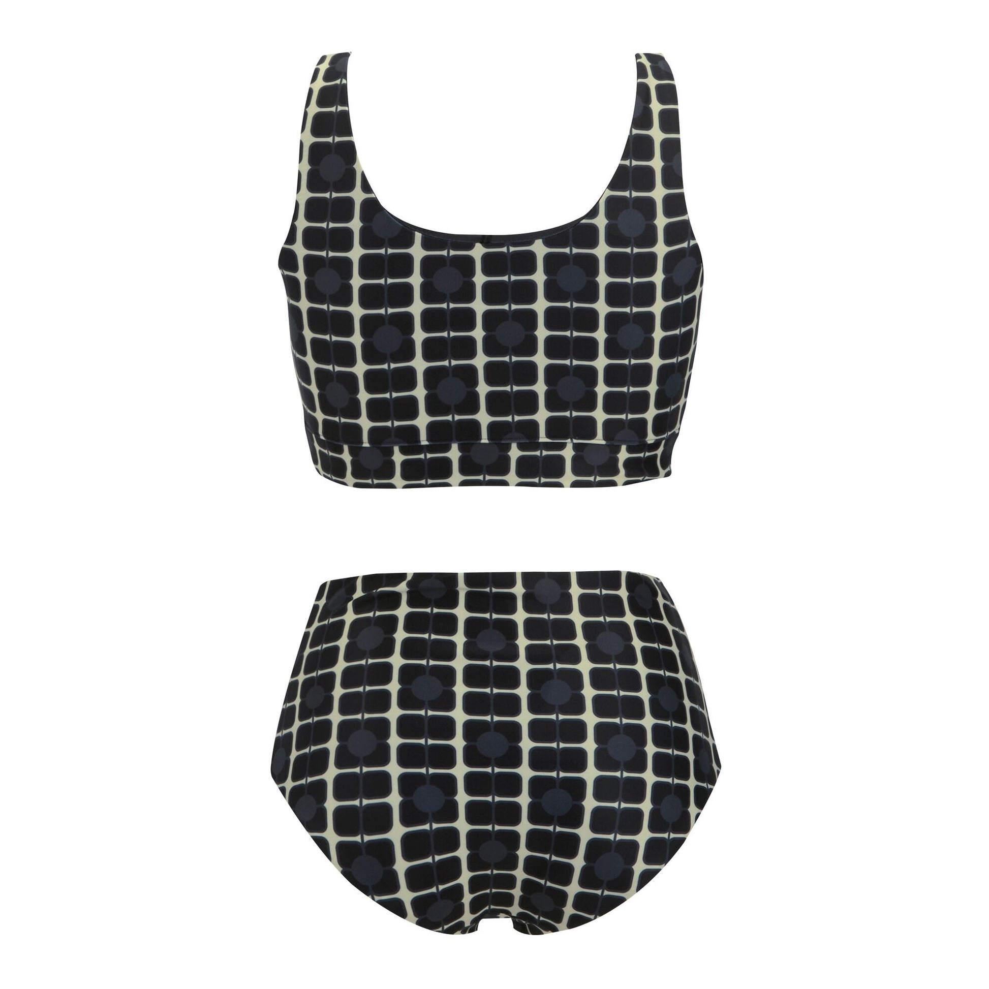Monochrome - Back - Regatta Womens-Ladies Orla Kiely Poppy Reversible Bikini Set