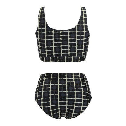 Monochrome - Back - Regatta Womens-Ladies Orla Kiely Poppy Reversible Bikini Set