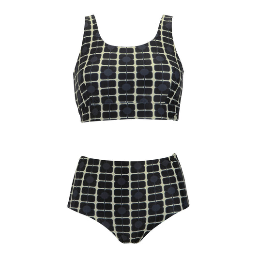 Monochrome - Front - Regatta Womens-Ladies Orla Kiely Poppy Reversible Bikini Set