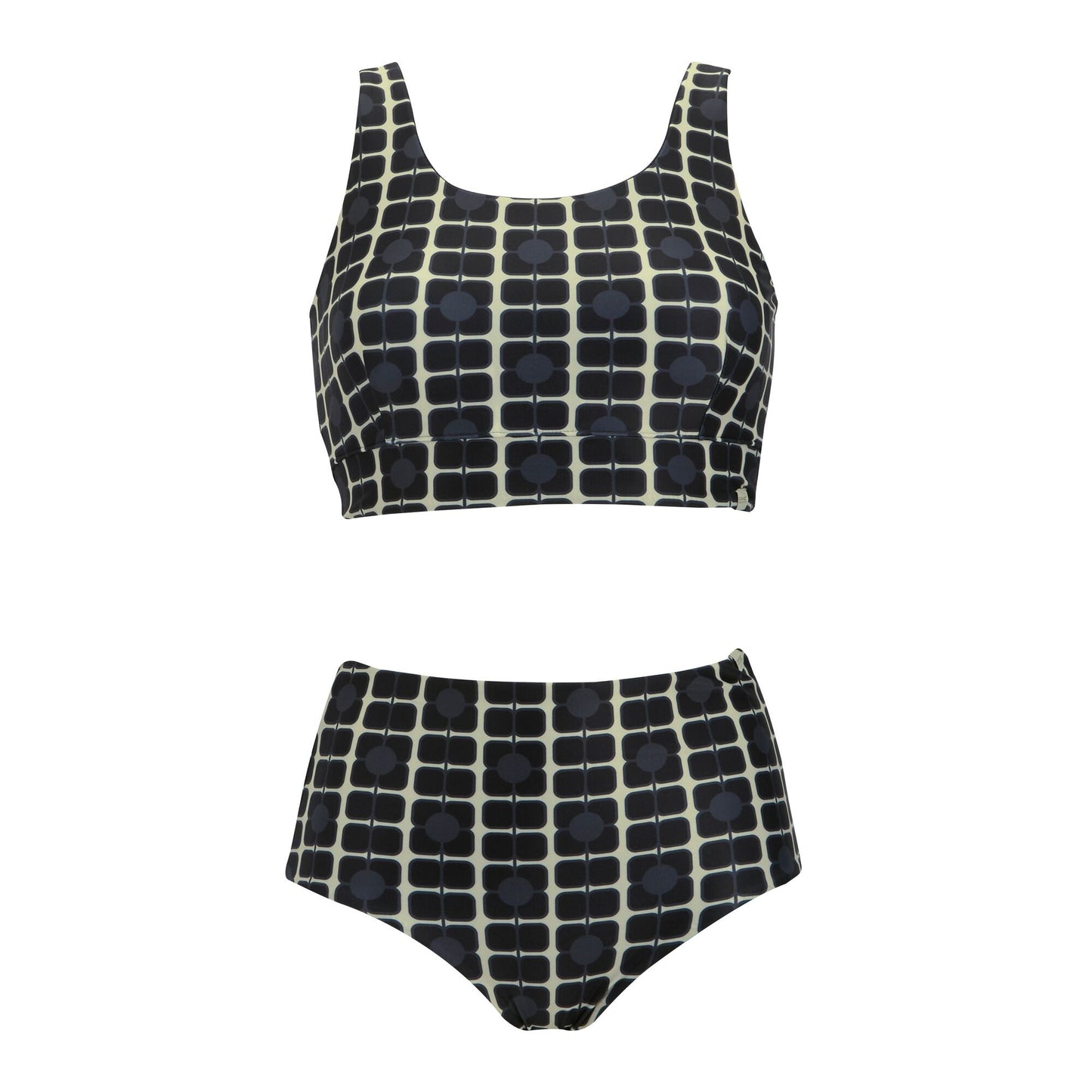 Monochrome - Front - Regatta Womens-Ladies Orla Kiely Poppy Reversible Bikini Set