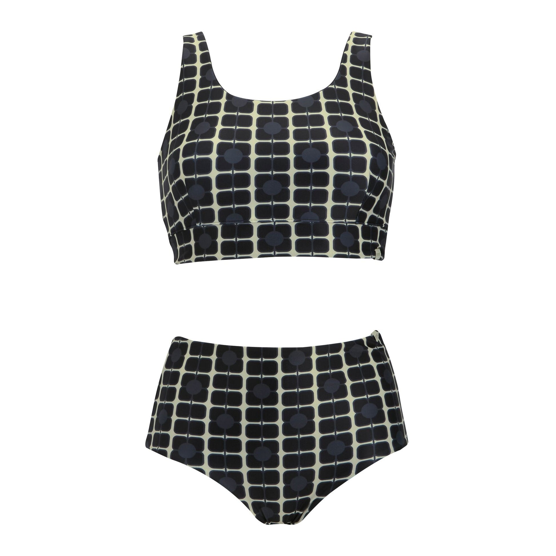 Monochrome - Front - Regatta Womens-Ladies Orla Kiely Poppy Reversible Bikini Set