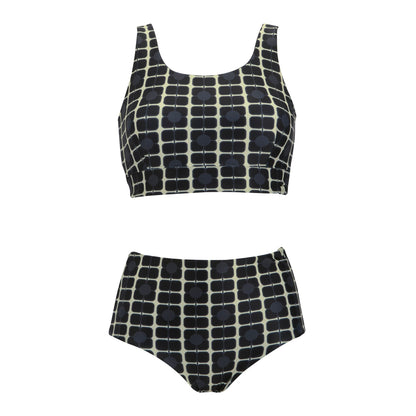 Monochrome - Front - Regatta Womens-Ladies Orla Kiely Poppy Reversible Bikini Set