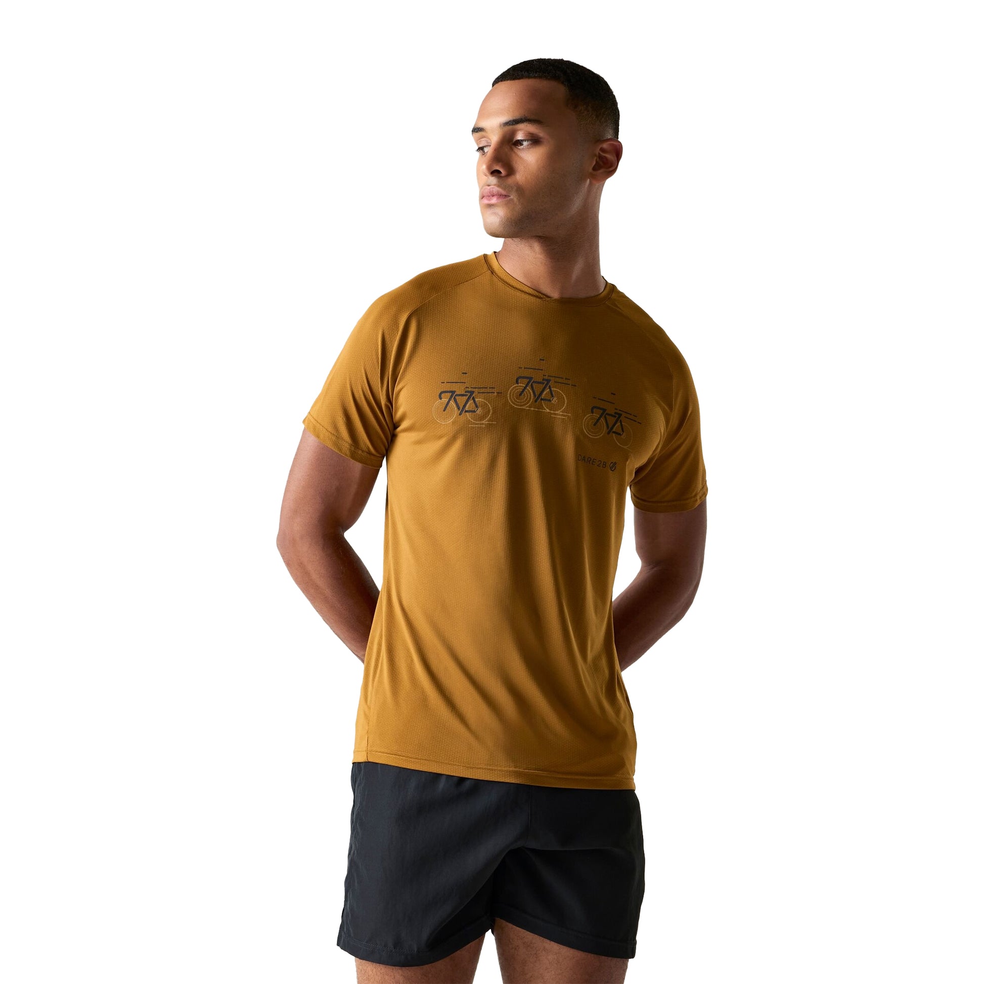 Dark Cumin Yellow - Lifestyle - Dare 2B Mens Tech II Bicycle T-Shirt