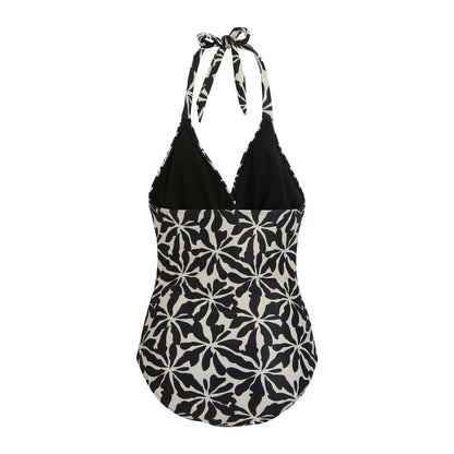 Beige - Back - Regatta Womens-Ladies Flavia II Abstract Floral One Piece Swimsuit