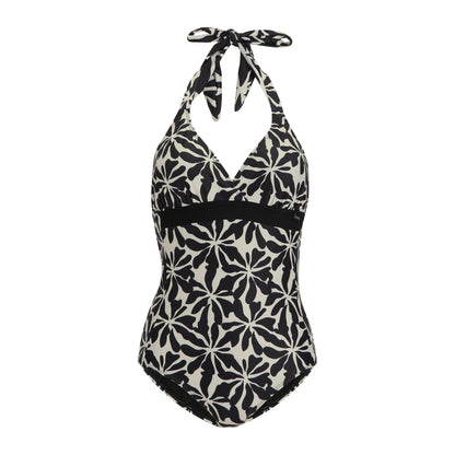 Beige - Front - Regatta Womens-Ladies Flavia II Abstract Floral One Piece Swimsuit