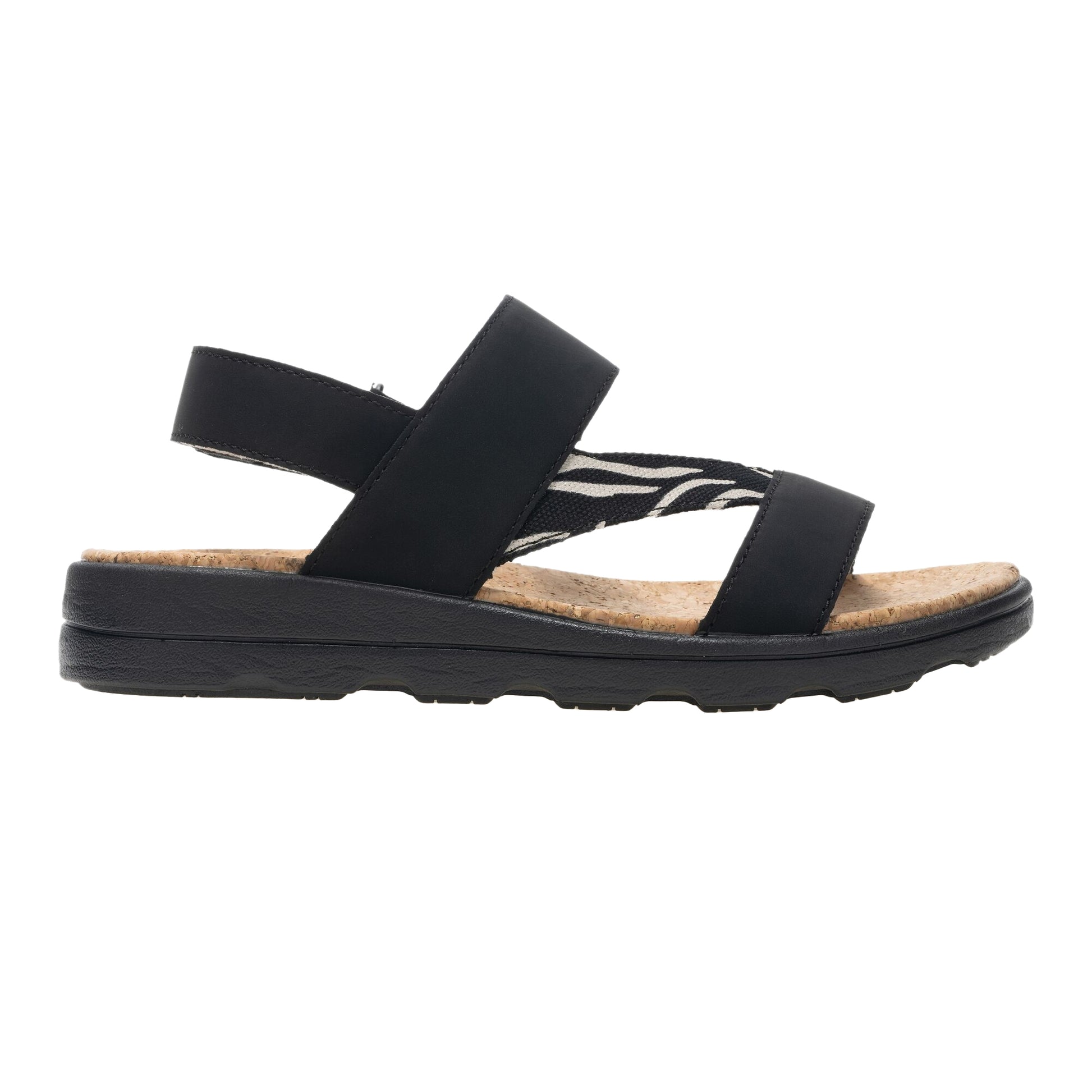 Black - Lifestyle - Regatta Womens-Ladies Rylie Zebra Print Sandals