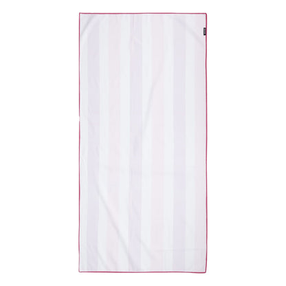 Rose Violet-Pink Lemonade - Back - Regatta Stripe Microfibre Beach Towel
